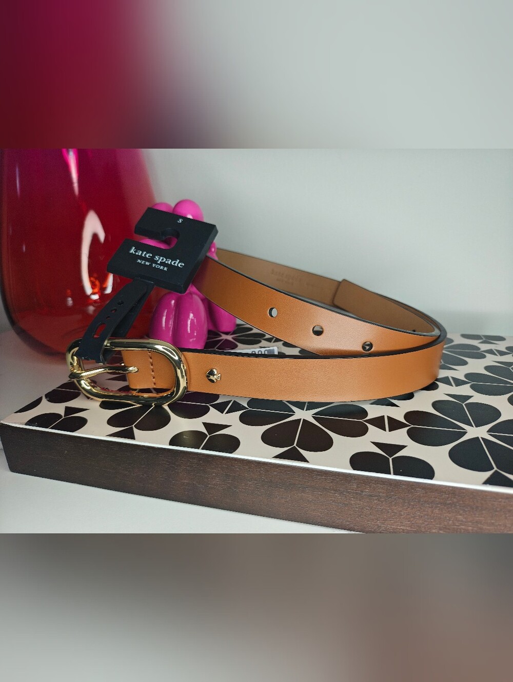 Kate Spade New York 25mm Molten Buckle Belt - Size XS in Chestnut Honey - NWT - Picture 3 of 5